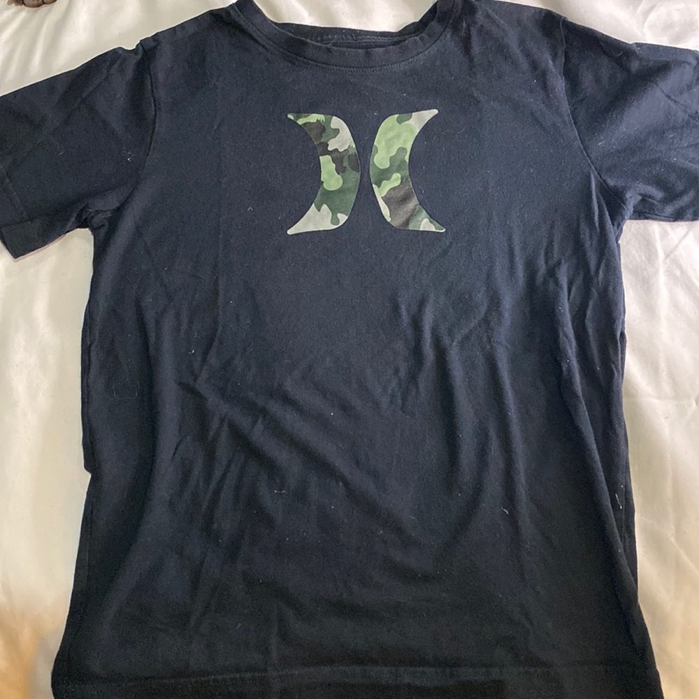 Hurley black camouflage logo tee